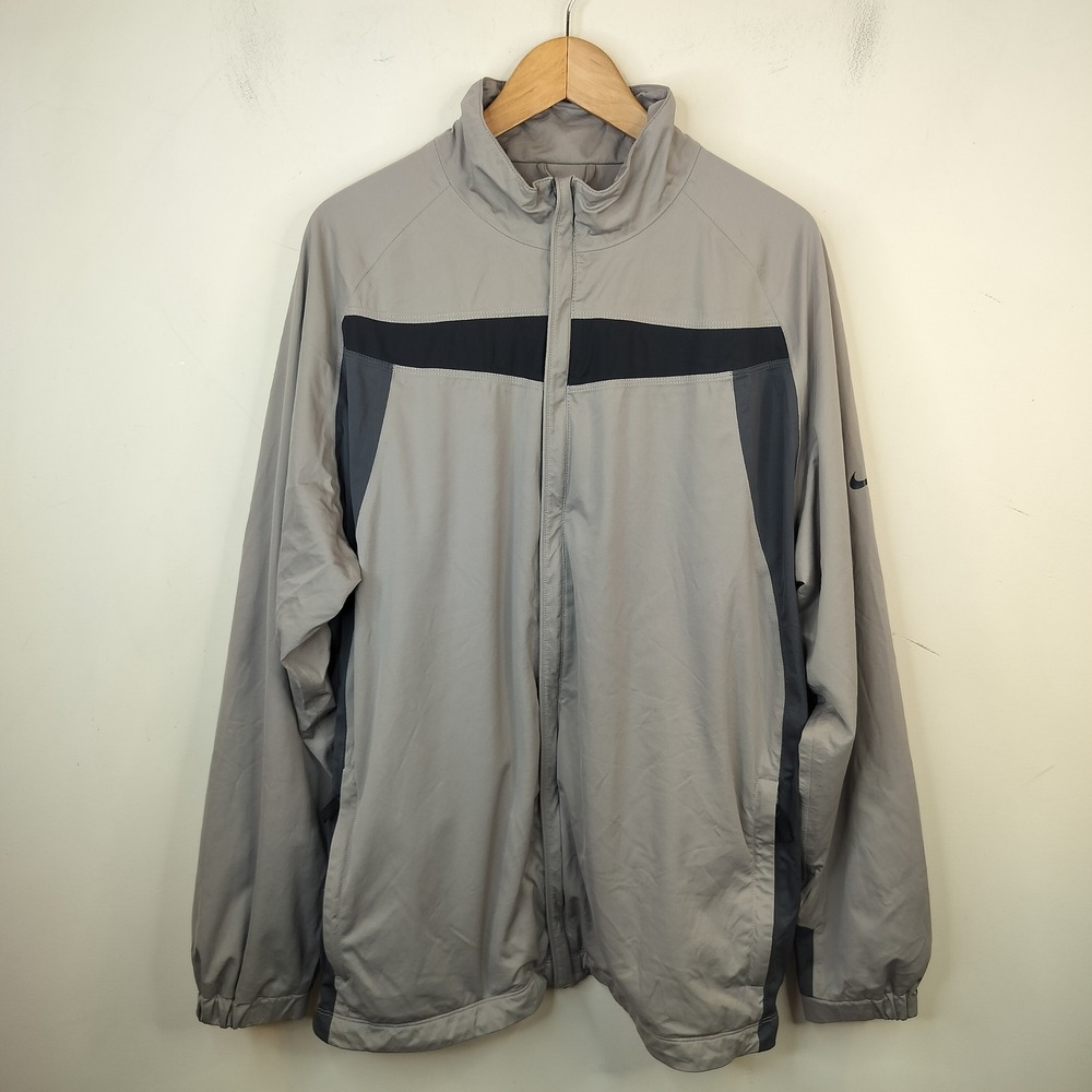 Nike Golf Storm Fit Rain Jacket Mens XL Zip Athletic Water Resistant Grey